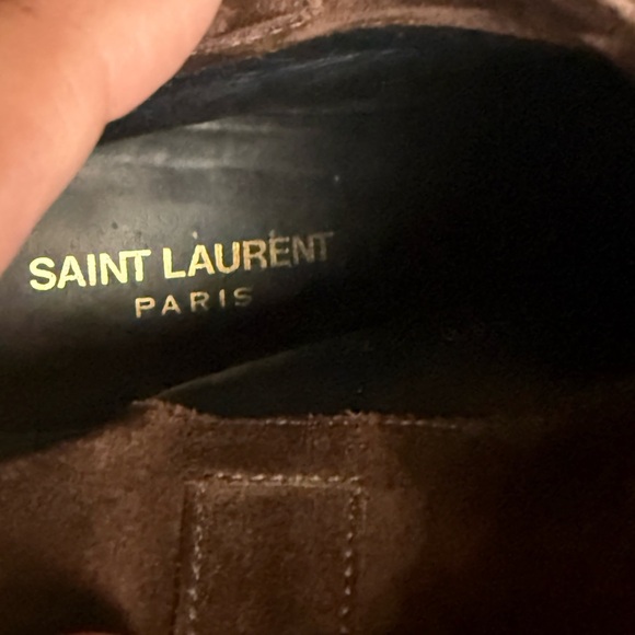 Saint Laurent Brown Fringe Suede Heeled Boots - Picture 12 of 12